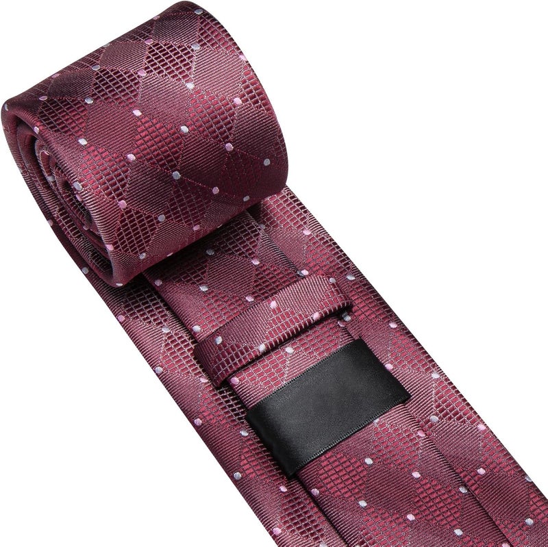 Dubulle Mens Paisley Striped Tie and Handkerchief Cufflinks Tie Set for Men Wedding Business Formal - Image 4